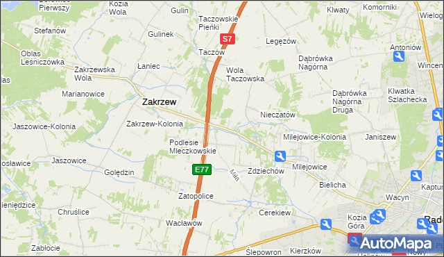 mapa Mleczków, Mleczków na mapie Targeo