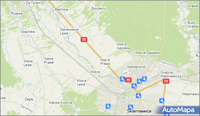 mapa Mokra Prawa, Mokra Prawa na mapie Targeo
