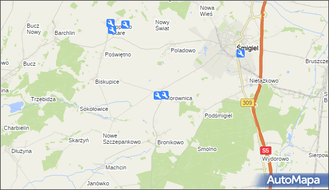 mapa Morownica, Morownica na mapie Targeo