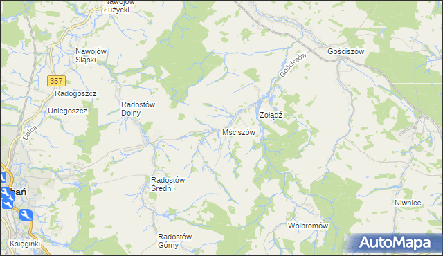 mapa Mściszów, Mściszów na mapie Targeo