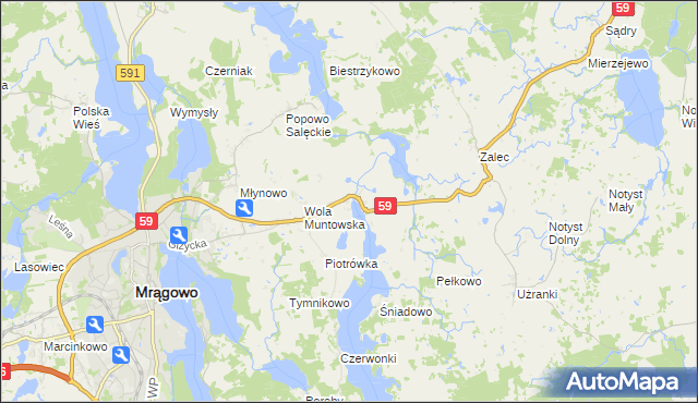 mapa Muntowo, Muntowo na mapie Targeo