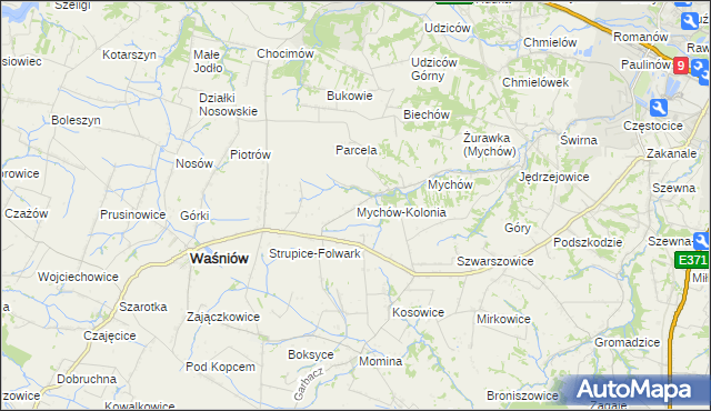 mapa Mychów-Kolonia, Mychów-Kolonia na mapie Targeo