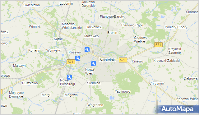 mapa Nasielsk, Nasielsk na mapie Targeo