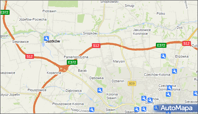 mapa Natalin gmina Jastków, Natalin gmina Jastków na mapie Targeo