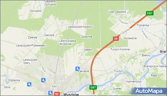 mapa Natalin gmina Wyszków, Natalin gmina Wyszków na mapie Targeo