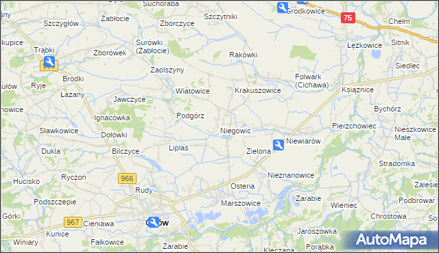 mapa Niegowić, Niegowić na mapie Targeo