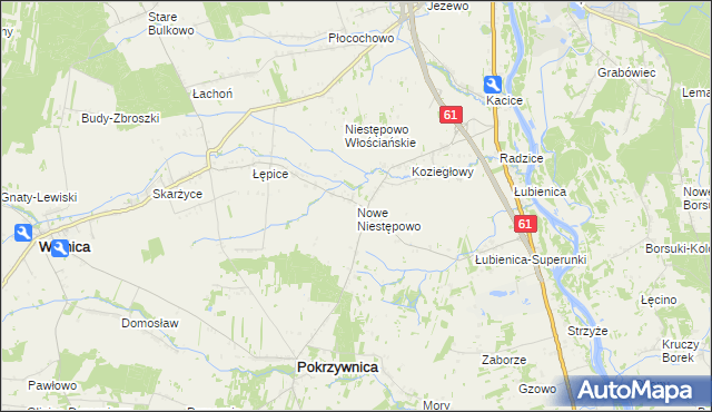 mapa Nowe Niestępowo, Nowe Niestępowo na mapie Targeo