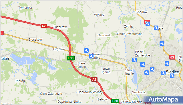 mapa Nowe Opole, Nowe Opole na mapie Targeo