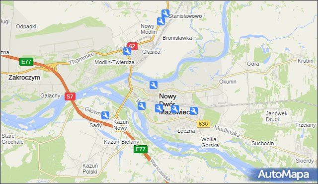 mapa Nowy Dwór Mazowiecki, Nowy Dwór Mazowiecki na mapie Targeo