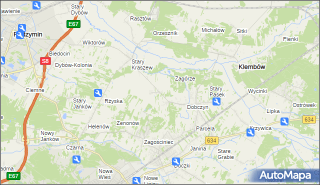 mapa Nowy Kraszew, Nowy Kraszew na mapie Targeo