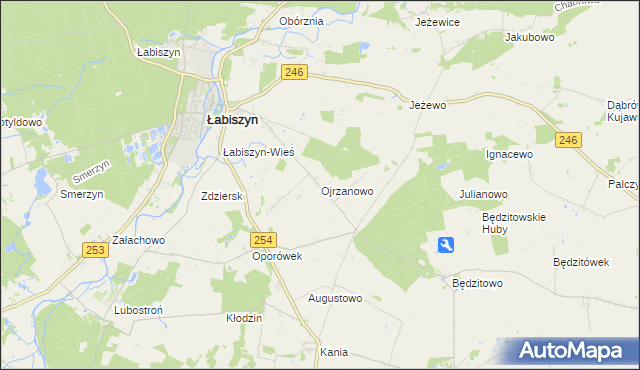 mapa Ojrzanowo, Ojrzanowo na mapie Targeo