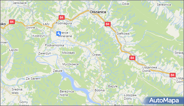mapa Orelec, Orelec na mapie Targeo