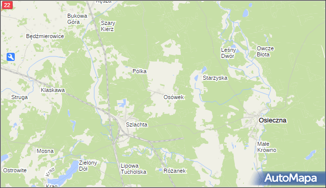 mapa Osówek gmina Osieczna, Osówek gmina Osieczna na mapie Targeo