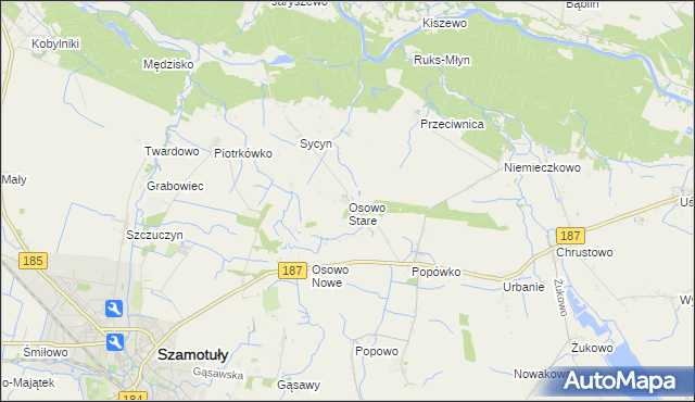 mapa Osowo Stare, Osowo Stare na mapie Targeo