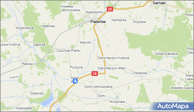 mapa Ostromęczyn-Kolonia, Ostromęczyn-Kolonia na mapie Targeo