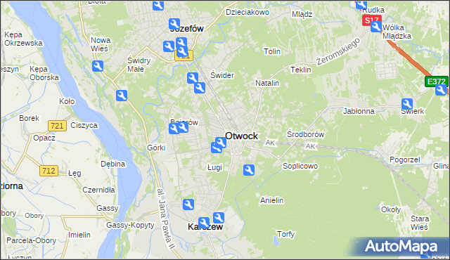 mapa Otwock, Otwock na mapie Targeo