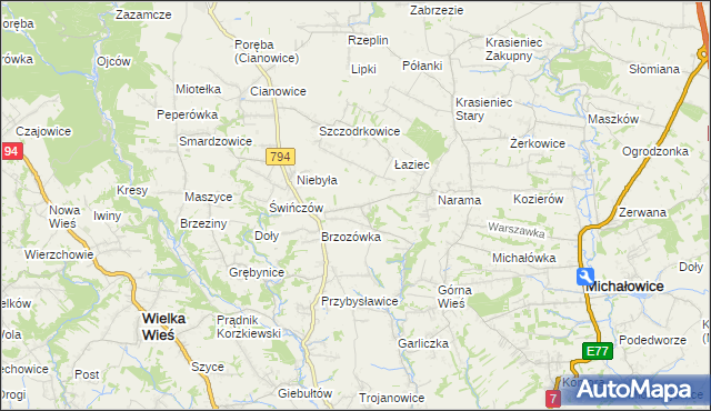 mapa Owczary gmina Zielonki, Owczary gmina Zielonki na mapie Targeo
