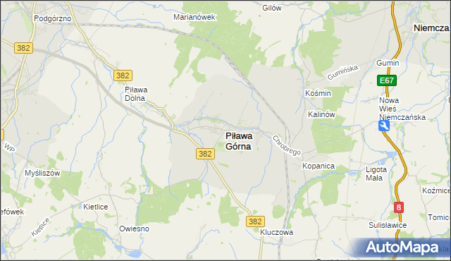 mapa Piława Górna, Piława Górna na mapie Targeo