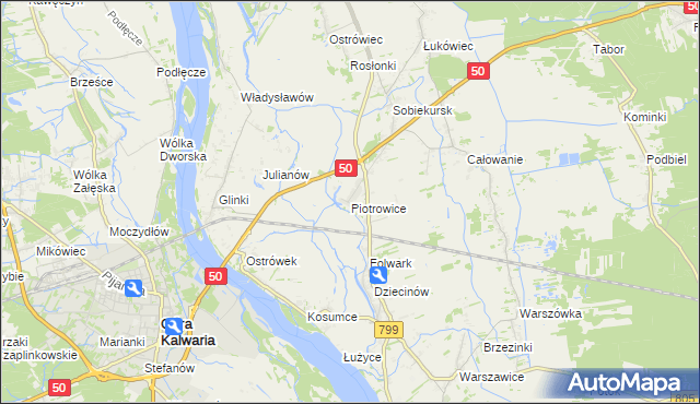 mapa Piotrowice gmina Karczew, Piotrowice gmina Karczew na mapie Targeo