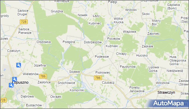 mapa Podewsie, Podewsie na mapie Targeo