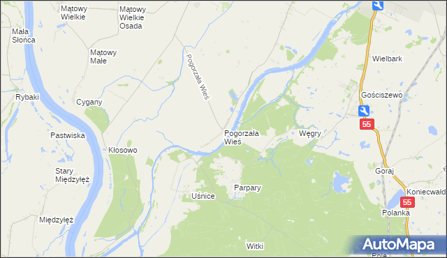 mapa Pogorzała Wieś, Pogorzała Wieś na mapie Targeo