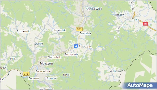 mapa Powroźnik, Powroźnik na mapie Targeo