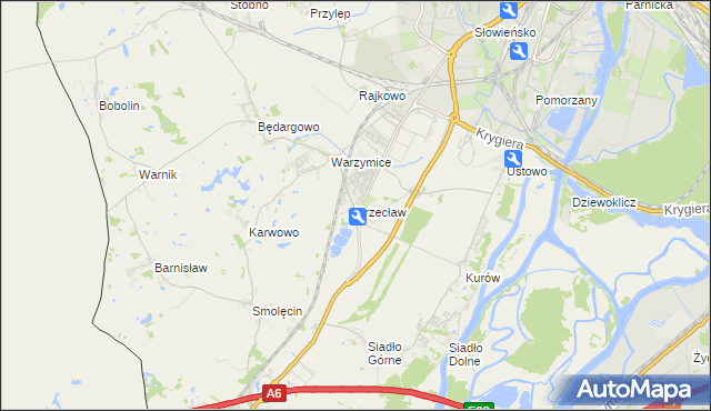 mapa Przecław gmina Kołbaskowo, Przecław gmina Kołbaskowo na mapie Targeo