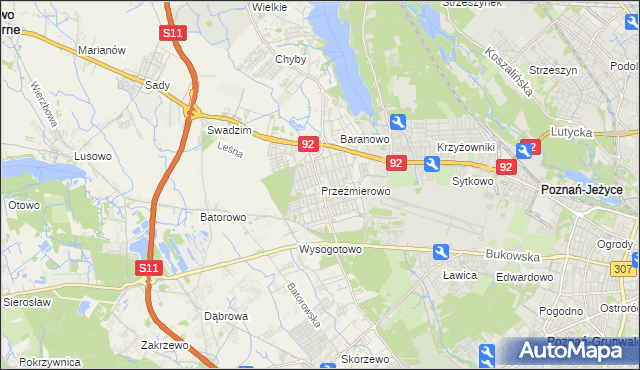 mapa Przeźmierowo, Przeźmierowo na mapie Targeo