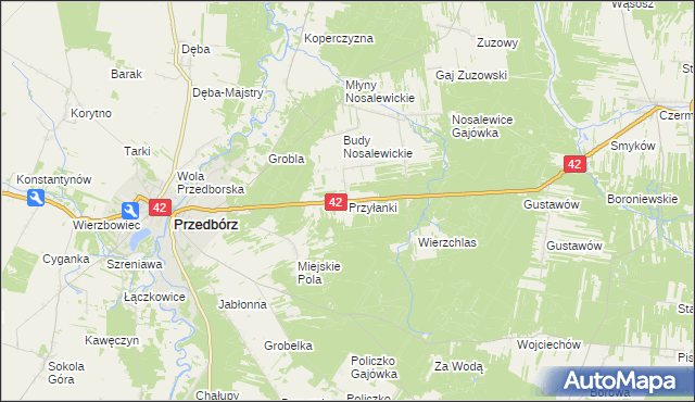 mapa Przyłanki, Przyłanki na mapie Targeo