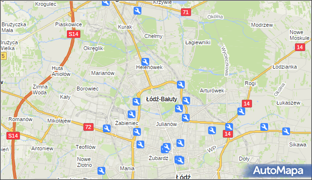 mapa Radogoszcz gmina Łódź, Radogoszcz gmina Łódź na mapie Targeo