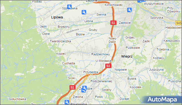 mapa Radziechowy, Radziechowy na mapie Targeo