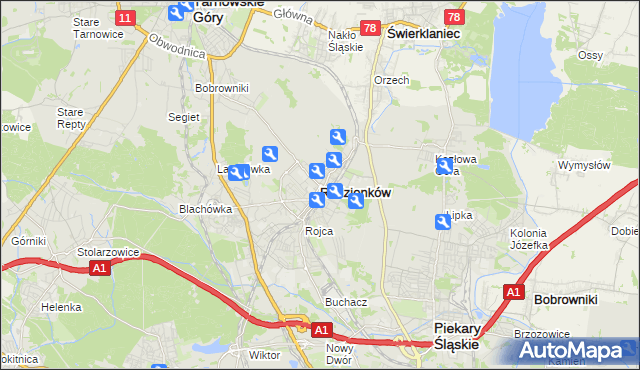 mapa Radzionków, Radzionków na mapie Targeo