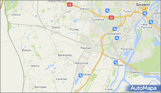 mapa Rajkowo, Rajkowo na mapie Targeo