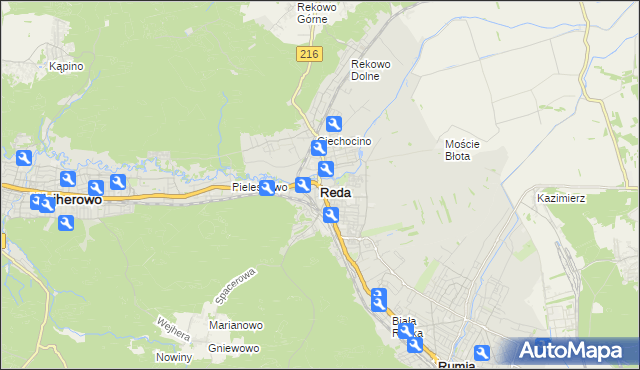 mapa Reda, Reda na mapie Targeo