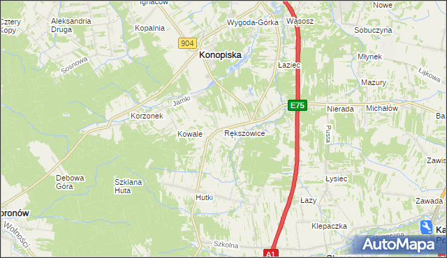 mapa Rększowice, Rększowice na mapie Targeo