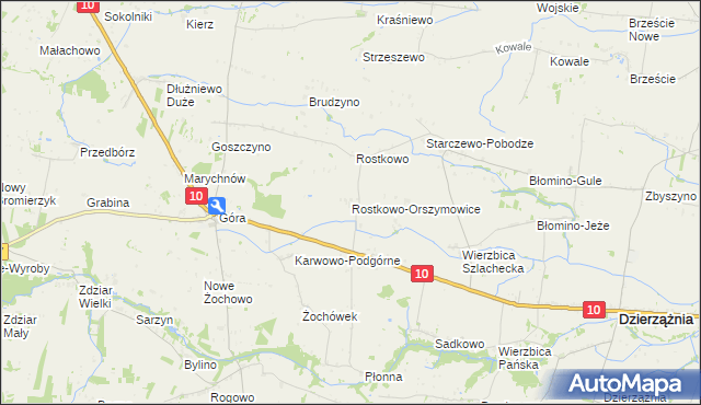 mapa Rostkowo-Orszymowice, Rostkowo-Orszymowice na mapie Targeo
