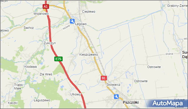 mapa Różyny, Różyny na mapie Targeo