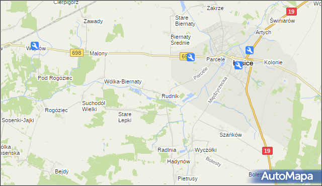 mapa Rudnik gmina Łosice, Rudnik gmina Łosice na mapie Targeo