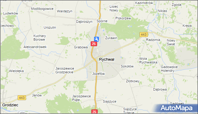 mapa Rychwał, Rychwał na mapie Targeo