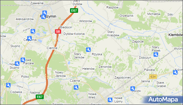 mapa Rżyska, Rżyska na mapie Targeo