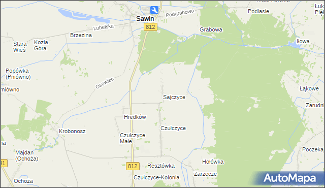 mapa Sajczyce, Sajczyce na mapie Targeo