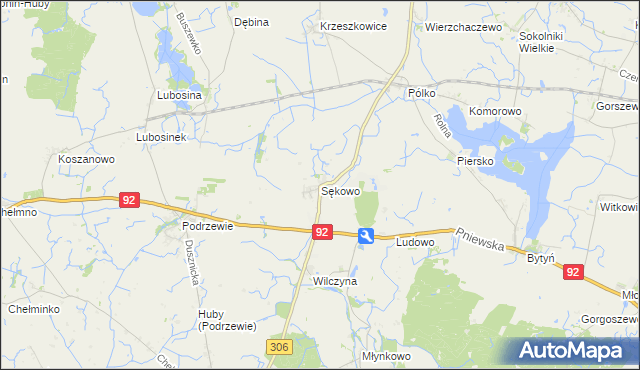 mapa Sękowo gmina Duszniki, Sękowo gmina Duszniki na mapie Targeo