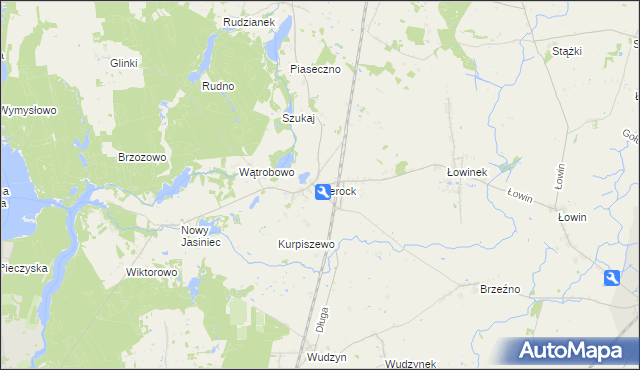 mapa Serock gmina Pruszcz, Serock gmina Pruszcz na mapie Targeo