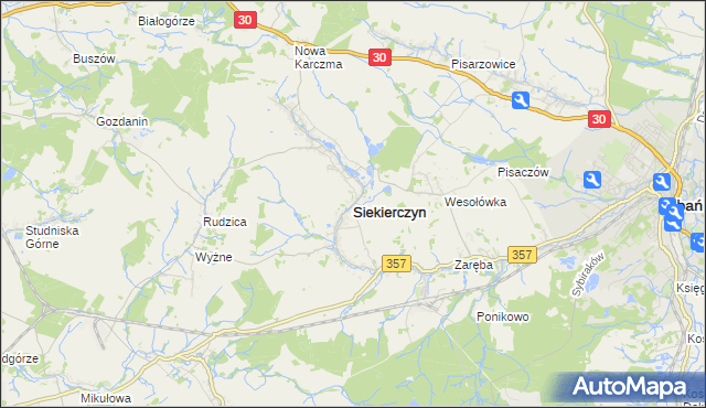 mapa Siekierczyn, Siekierczyn na mapie Targeo
