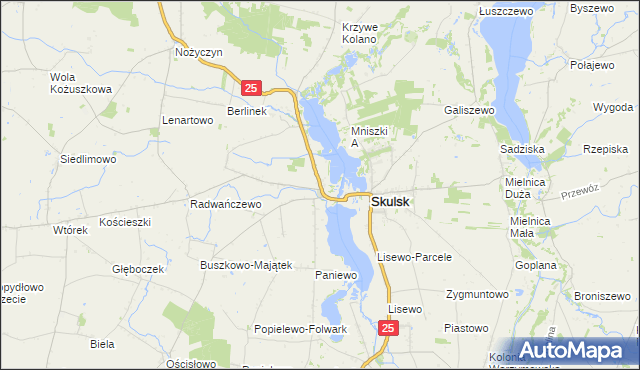 mapa Skulska Wieś, Skulska Wieś na mapie Targeo