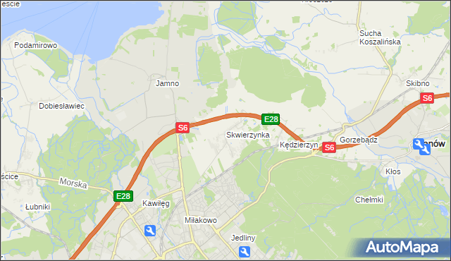 mapa Skwierzynka, Skwierzynka na mapie Targeo