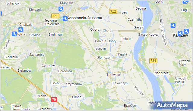mapa Słomczyn gmina Konstancin-Jeziorna, Słomczyn gmina Konstancin-Jeziorna na mapie Targeo