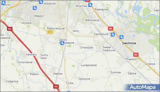 mapa Smardzów gmina Siechnice, Smardzów gmina Siechnice na mapie Targeo