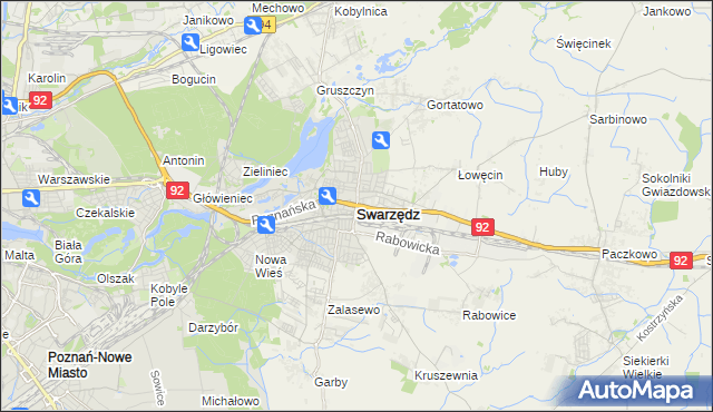 mapa Swarzędz, Swarzędz na mapie Targeo
