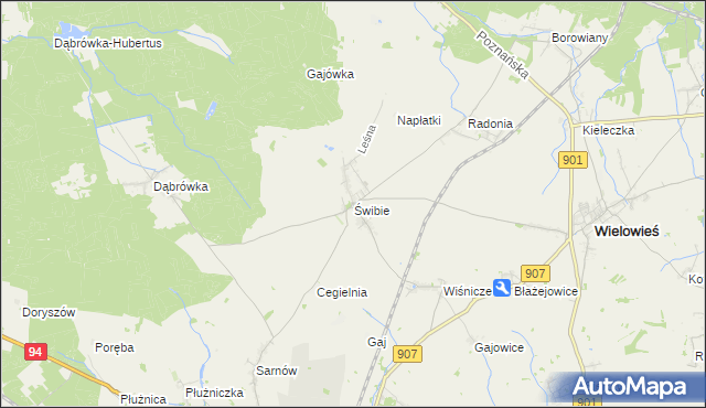 mapa Świbie, Świbie na mapie Targeo